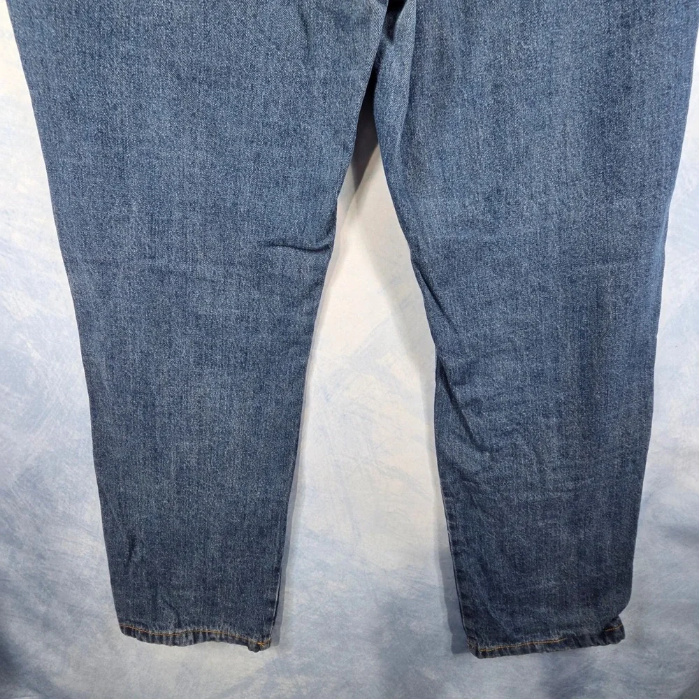 Adventuridge Mens Flannel Lined Jeans 38x32 Medium Wash Blue Denim Plaid Lining
